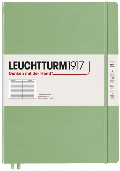 Caiet Leuchtturm1917 Master Slim - A4+, liniat, verde deschis