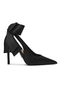 Pantofi cu varf ascutit si funda Teacup - Negru stins