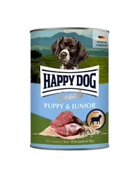 HAPPY DOG Sensible Puppy Junior Hrană umedă pentru pui și câini tineri cu miel și orez 400 g.