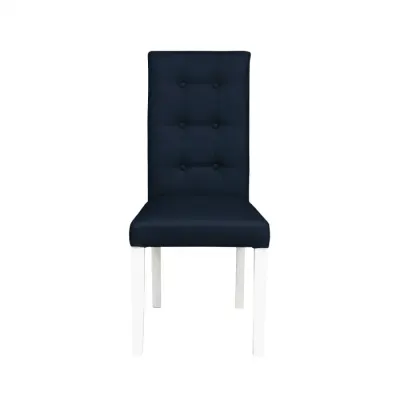 Scaun living TEO LUX, picioare lemn alb, piele ecologica albastru, 46x60x98 cm
