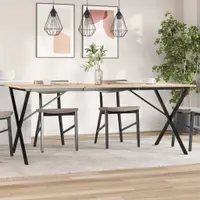 vidaXL Picioare masă de sufragerie X-Frame 160x80x73 cm Oţel