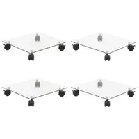 vidaXL Suport cu role de plante 4 buc 35x35cm sticlă securizată pătrat