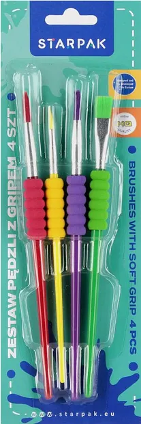 Set de pensule de pictură Starpak - 4 buc, cu grip