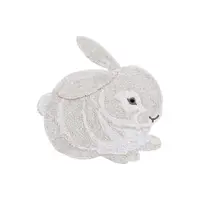 Covor pentru copii gri deschis lavabil/țesut manual din bumbac 130x135 cm Bunny – Lorena Canals