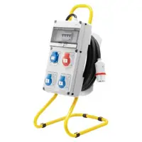 Q-din 10 Acs - Mobile-Portable - With Carriage - 2 2p+e 16a Iec309 + 1 3p+e 16a Iec 309 + 1 Priza Schuko 16a - Ip44