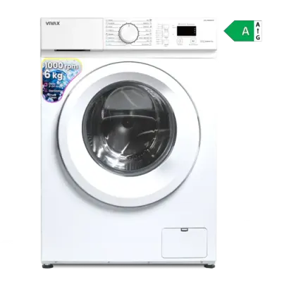 Masina de spalat rufe slim VIVAX WFL-100616CDSI, 6kg, 1000 RPM, Motor Inverter, Clasa A, 16 Programe, Ecran LED (Alb)