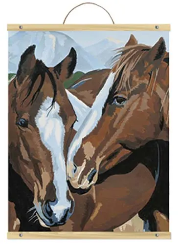 Set de pictură cu vopsele acrilice pe pânză Royal - Cai, 31 x 41 cm