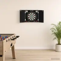 vidaXL Cabinet pentru ținte de darts Stejar Negru 56 x 12 x 53,5 cm