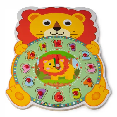 Ceas din Lemn tip Puzzle - Leu - Nurio