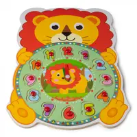 Ceas din Lemn tip Puzzle - Leu - Nurio