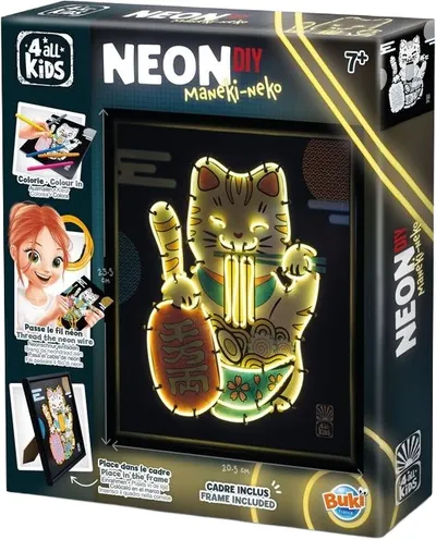 Set creativ Buki France - Creează-ți singur o pictură neon Maneki-neko