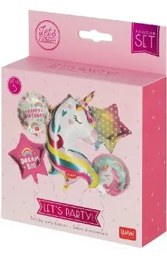 Set 5 baloane pentru aniversare. Unicorn