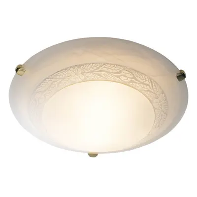 Lampa tavan Damask 50CM Flush Brass & Glass