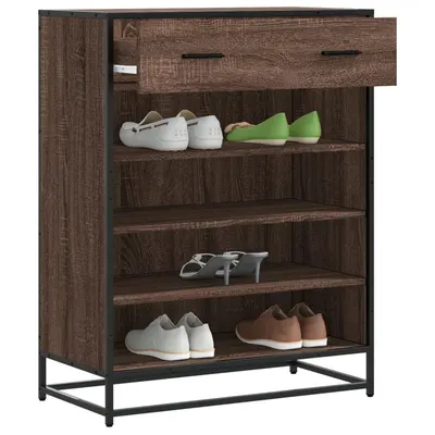Gossi pantofar, stejar maro, 75x38x97,5 cm, lemn prelucrat/metal