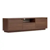 Comodă TV în culoare naturală închisă cu aspect de lemn de nuc 160x42x30 cm Sentinel – Kalune Design