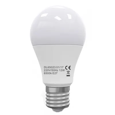 Bec Led E27, model glob A60, 12W=100W, 6400K, lumina rece, ore functionare 15.000