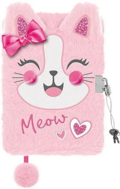 Jurnal de pluș cu lacăt St. Majewski - Happy Cat