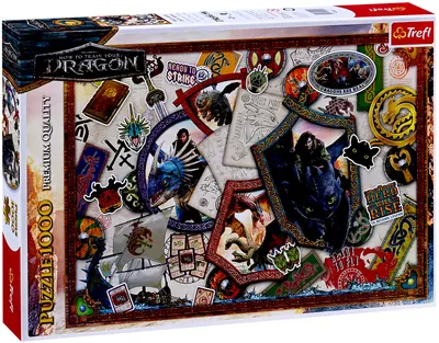 Puzzle Trefl din 1000 piese - Cum să-ți dresezi dragonul - eroi