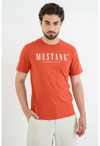 Tricou din bumbac cu logo Austin - Alb/Caramiziu