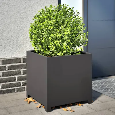 Gossi jardiniera de gradina, negru, 50x50x50 cm, otel