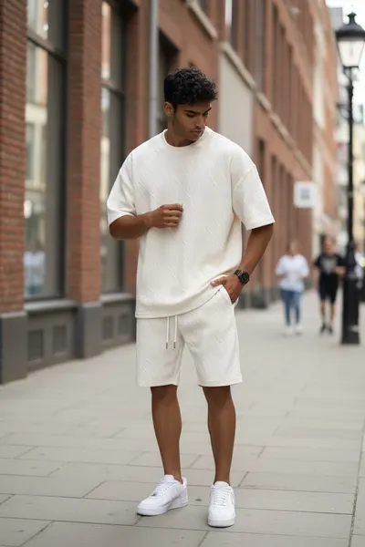 Compleu de vara tricou + pantaloni bej 13536 D2-2.1