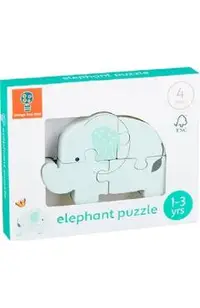 Mini puzzle 3D lemn: Elefant