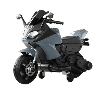 Motocicleta electrica pentru copii Nichiduta Thunder Black cu roti ajutatoare,scaun din piele ecologica,motor 35w,acumulator 6V4Ah,lumini LED,oglinzi retrovizoare,roti din plastic rezistent,muzica