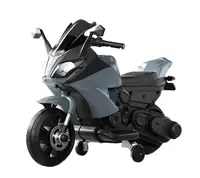 Motocicleta electrica pentru copii Nichiduta Thunder Black cu roti ajutatoare,scaun din piele ecologica,motor 35w,acumulator 6V4Ah,lumini LED,oglinzi retrovizoare,roti din plastic rezistent,muzica