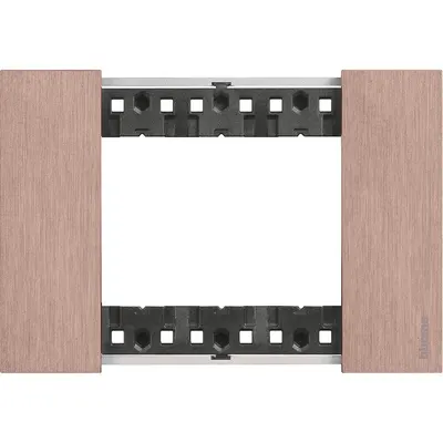Rama ornament 3 module Bticino Living Now KA4803ZM, cupru
