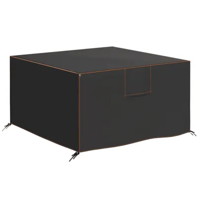 Outsunny Husă de protecție pentru mobilier de grădină rezistentă la iarnă, impermeabilă, anti-UV, material Oxford 420D 125x125x74cm Negru | Aosom Romania