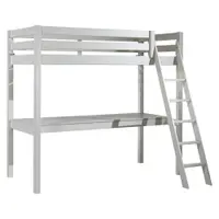Pat pentru copii alb înalt din lemn masiv de pin 140x200 cm PINO – Vipack