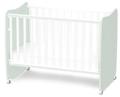 Pătuț pentru bebeluși Lorelli Premium - Stars, 60 x 120 cm, alb/verde lăptos