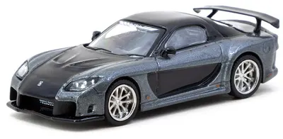 Model de colecție Tarmac Modern: Automobile – Mazda RX-7 VeilSide Fortune7, gri metalizat/negru