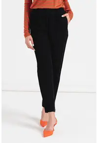 Pantaloni cu croiala conica si talie elastica - Albastru ultramarin