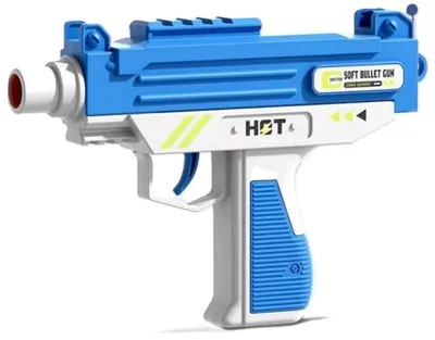 Pistol pentru copii Raya Toys - Cu 10 săgeți din burete, albastru