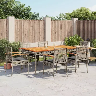 Gossi set mobilier de gradina cu perne, 7 piese, gri, poliratan
