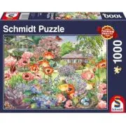 Puzzle 1000 piese, Gradina inflorita, Schmidt