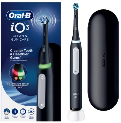 Periuță de dinți electrică Oral-B - iO S3 6/15/6, 1 duză , negru/alb