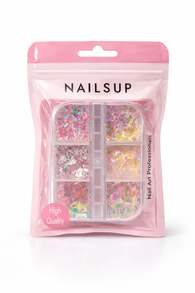Set paiete nail art NailsUp holo flakes