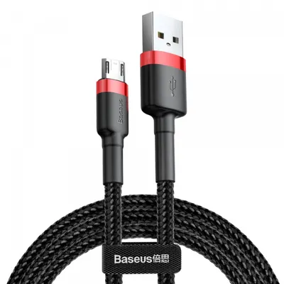 Cablu Date si Incarcare USB-A - microUSB Baseus Cafule, 18W, 2m, Rosu CAMKLF-C91
