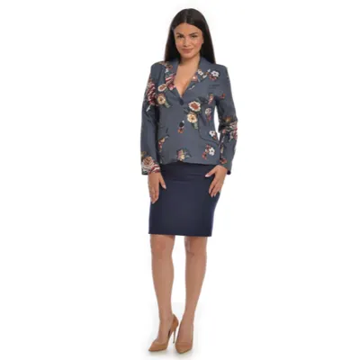 Sacou dama DT21S34B bleumarin/imprimeu floral, Dress to Impress | marimea 40
