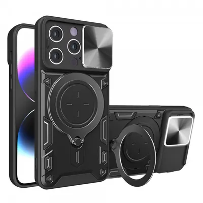 Husa pentru Apple iPhone 14 Pro, Techsuit, CamGuard Pro, Neagra