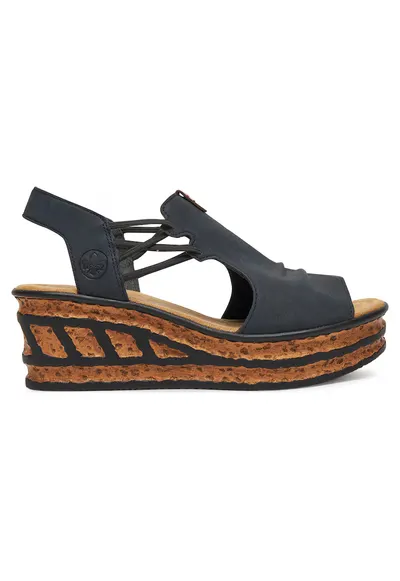 Sandale dama bleumarin - sintetic - design cu platforma - confortabile