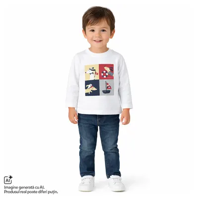 Bluza copii Chicco, Alb cu model, 01917-70MFCO