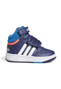 Pantofi sport mid-high cu velcro Hoops - Alb/Albastru inchis