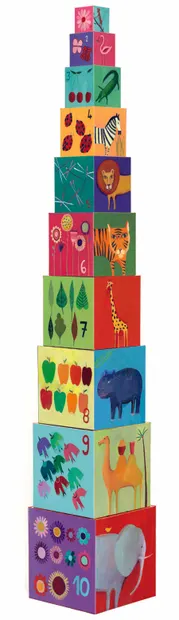 Piramida din cuburi Djeco -Natura si animale