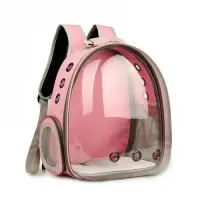 Rucsac transport animale de companie transparent roz