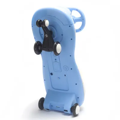 Vehicul electric tip PlasmaCar blue pentru copii Nichiduta, design sportiv fara pedale, volan ergonomic, echipat cu 2motoare performante, acumulator de 12V 4.5AH