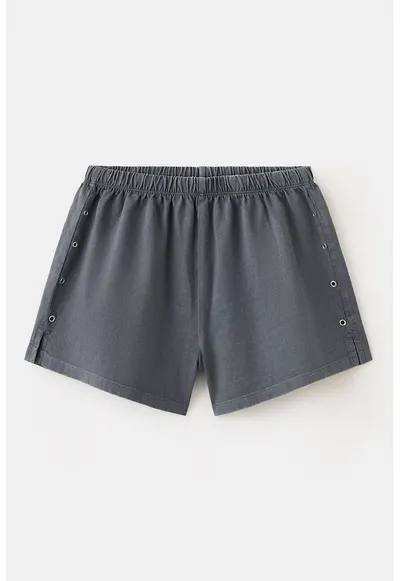 Pantaloni scurti cu anouri metalice - Gri grafit
