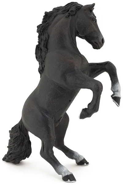 Figurina Papo Horses, foals and ponies – Cal negru in pozitie verticala